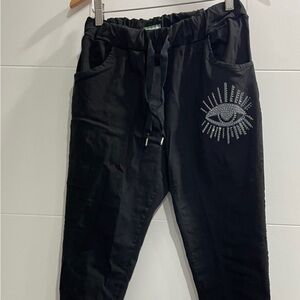 ItalianBlack pants straight leg one size fits all Italian